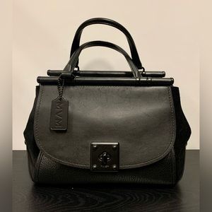 Coach Mixed Leather Drifter Carryall Leather Black Womens Bag